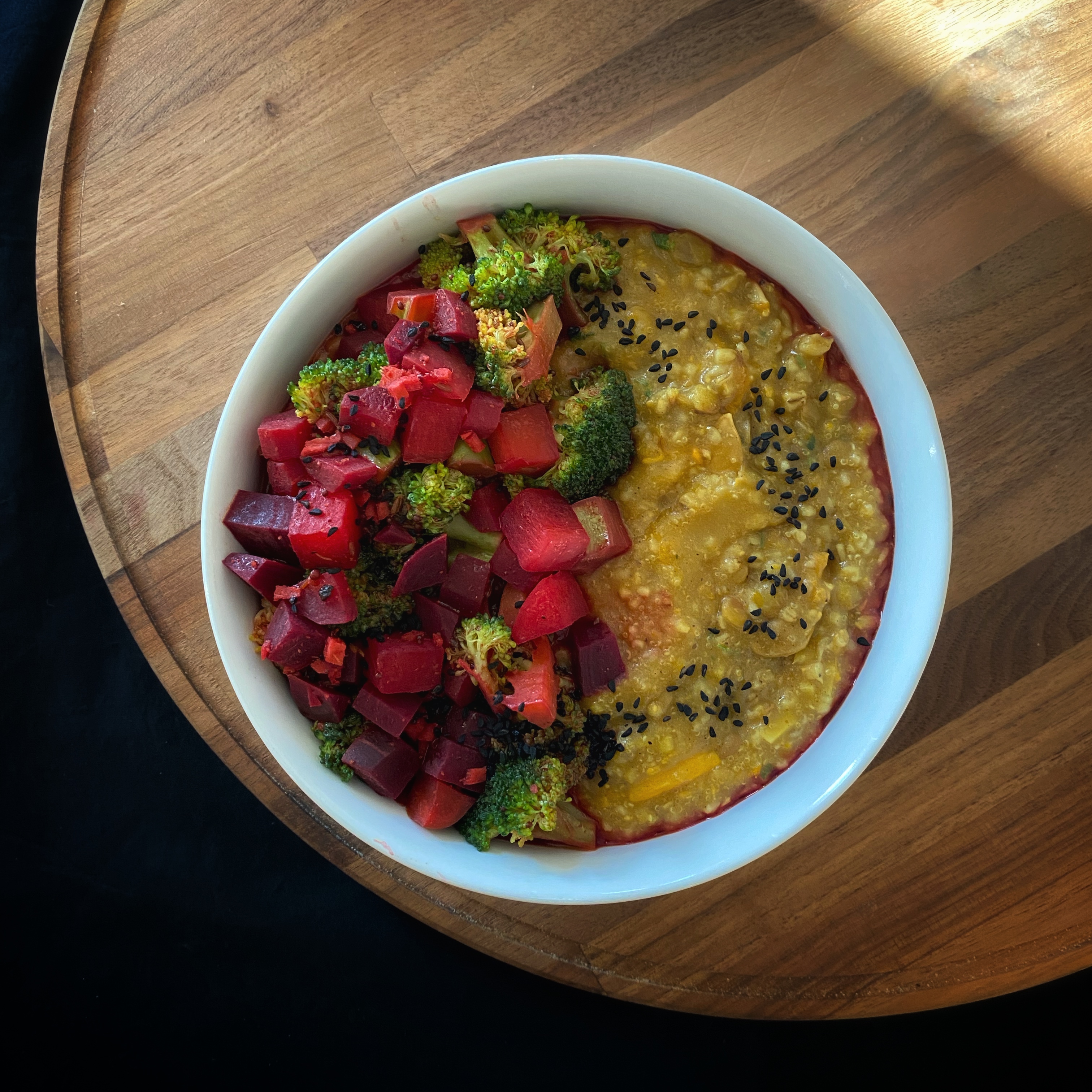 Amaranth Squash Porridge with Broccoli and&nbsp;Beet